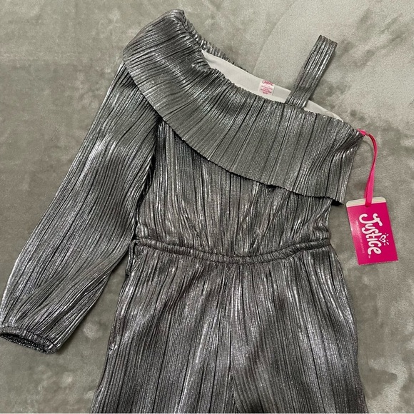 NWT Justice One Shoulder Ruffle Jumpsuit Size XS 5/6 - Picture 2 of 7